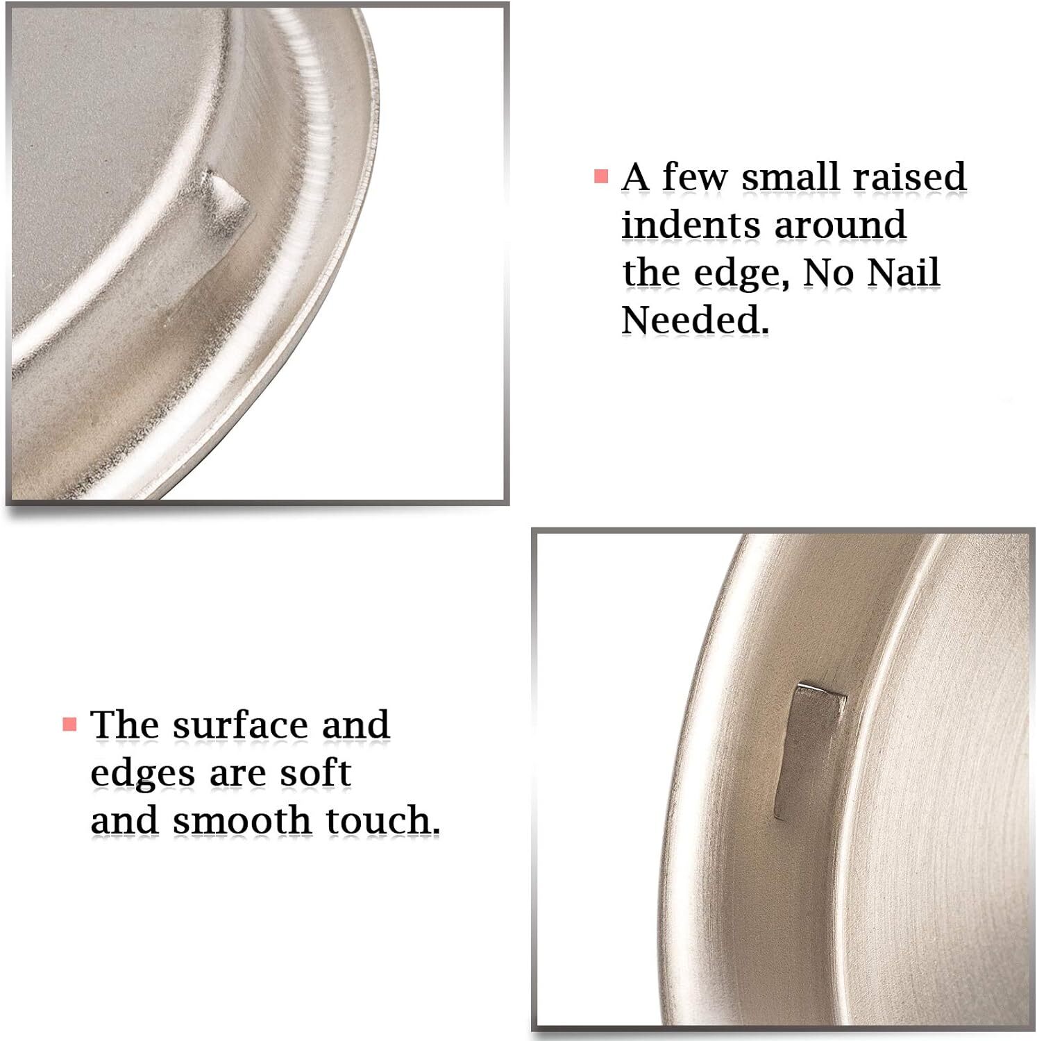 4Pack Satin Nickel Closet Door Finger Pulls Easy Snapin Installation