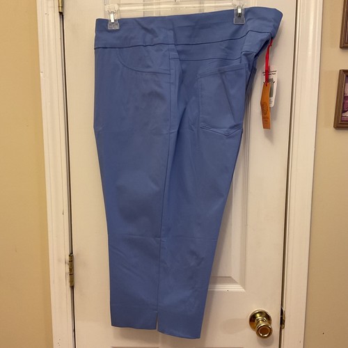 Ruby Rd Women's Capri Pants 24W Pull On Stretch Slimming Periwinkle Blue New