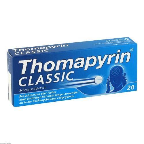 3x THOMAPYRIN CLASSIC Schmerztabletten 20 St PZN: 3046735