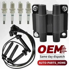 OEM Ignition Coil & 4X Iridium Spark Plugs & Wires for Subaru Impreza 2.5L UF538