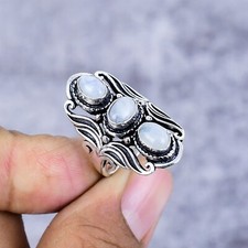 Moonstone Ring Gemstone Handmade 925 Sterling Silver Ring Jewelry For Women