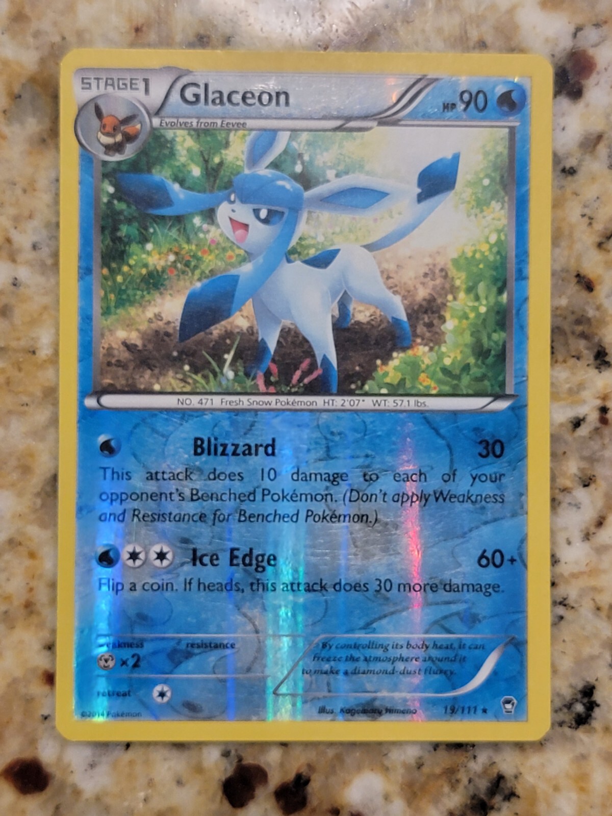 Glaceon - 19/111 - Rare x1 - Lightly Played - XY Furious Fists Reverse Holo