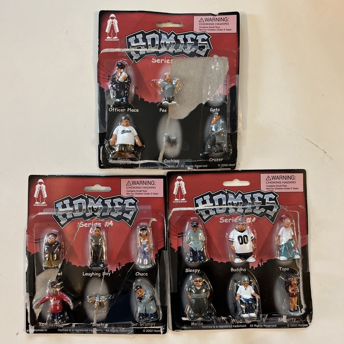 17x HOMIES FIGURES FIGURINES SERIES 4 LOT OF 3 CARDS(Open-taped To