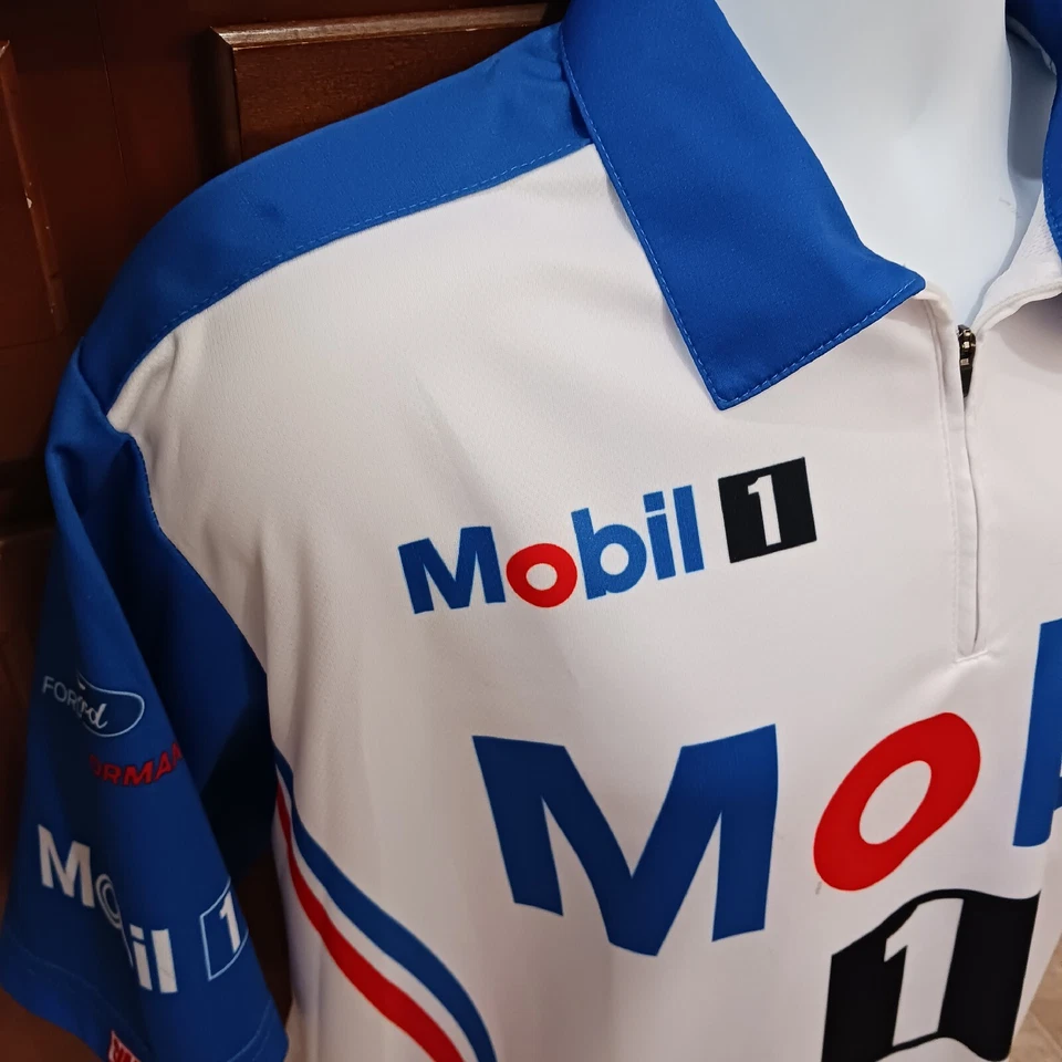 Camisa NASCAR Clint Bowyer Stewart-Haas Racing Team Issue Large Mobil 1 Ford Crew - Imagem 2 de 4