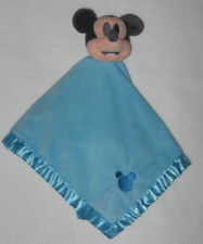 Disney Baby Mickey Mouse Security Blanket Lovey Blue Plush