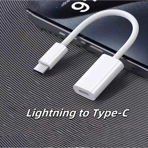 Tipo-C USB C a Lightning, Adaptador, Transferencia de Datos, Carga, Cable Jack Audio Ca - Imagen 3 de 4