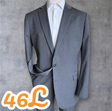 STAFFORD Mens Two Piece Suit 2-Button Blazer Jacket 46L Pant 40Wx30 Gray Wool