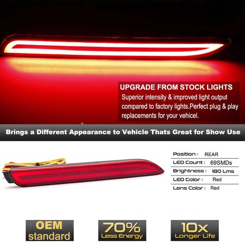 For Toyota RAV4 2019 2020 Pair LED Rear Fog Bumper Brake Light Red Tail Lamp Kit - Picture 2 of 10