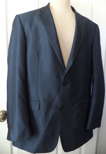 Structure Men's Blue Modern Fit Striped Two Button Suit Coat Blazer Size 46L - Picture 3 of 9