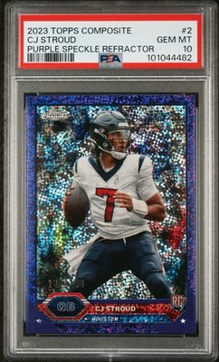 2023 Topps Chrome C.J. Stroud #2 Purple Speckle Refractor /250 PSA 10