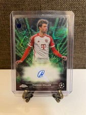 2023-24 Topps Chrome UEFA Thomas Muller Auto Black Laser Green Refractor /99