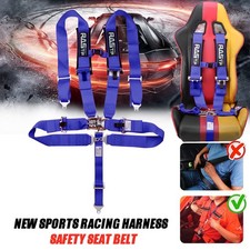 3inch 5 Point Safety Racing Harness Seat Belt Quick Release Padding Atv Utv Blue
