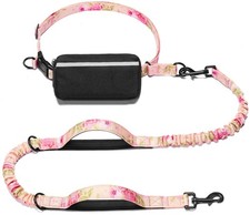 Hands Free Dog Leash with Zipper Pouch, Dual Padded Handles and Durable Bunge...