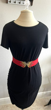 Vintage Style Elastic Waist Belt Lot Gold Tone Knot  Red Butterfly Buckle Stret