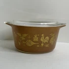Vintage Pyrex Early American Bake Serve Store 1 Quart Casserole Dish w/ Lid #473