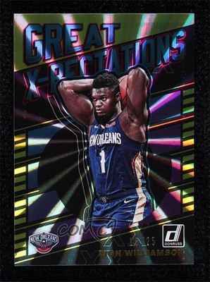 2019-20 Panini Donruss Holo Yellow Laser 19/25 Zion Williamson #7 Rookie RC uk2