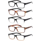 Kerecsen Reading Glasses 5 Pairs Quality Readers Spring Hinge Glasses for Rea...