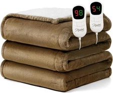 Homemate Electric Heated Blanket King Size - 100 Inch x 90 Inch, 04 - Beige 