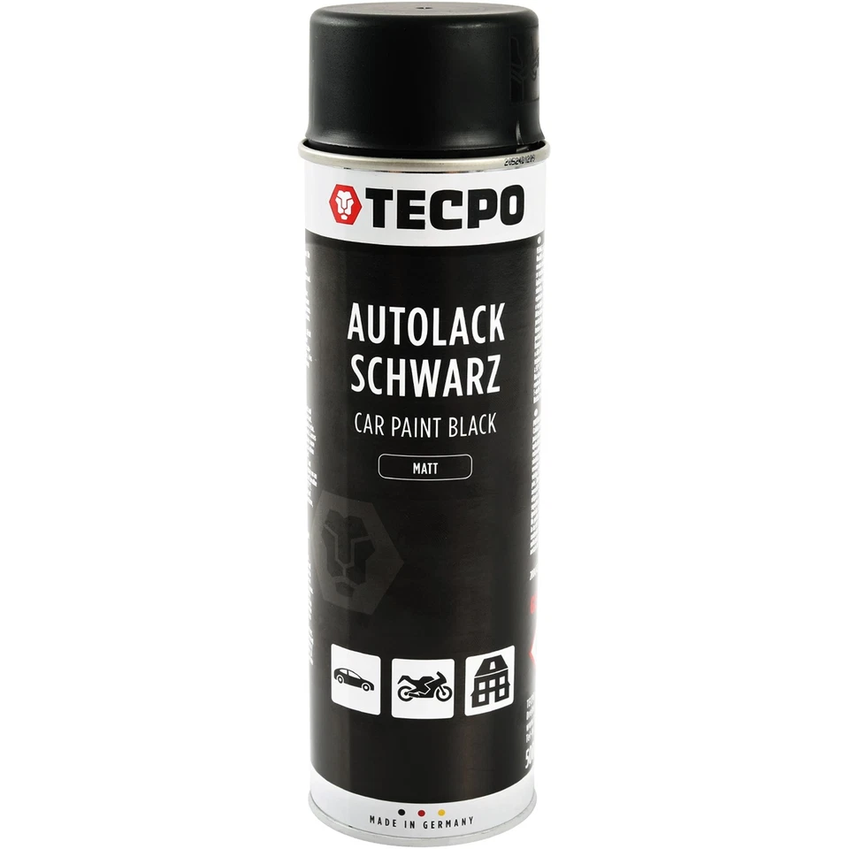LACKSPRAY SCHWARZ MATT 6x 500ml AUTOLACK RALLYSCHWARZ MATT-SPRÜH-LACK FARBSPRAY - Bild 2 von 4