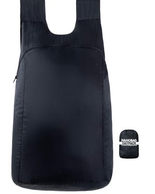 Nanobag Daypack - Ultralight 16L Foldable Travel & Hiking Daypack, Black 