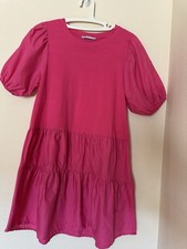 Ladies Zara Pink Tiered Dress Size Medium Short Sleeve