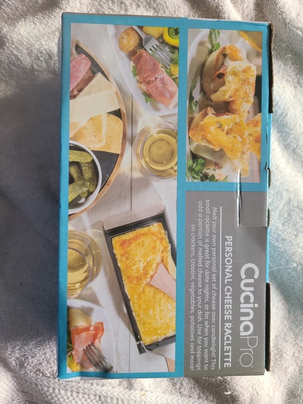 Cucina Pro Personal Cheese Raclette, Non-Stick, New, Foldable