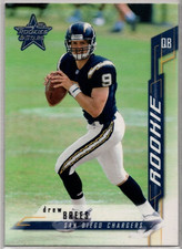 DREW BREES--CHARGERS/SAINTS--2001 LEAF ROOKIES & STARS--ROOKIE--CARD #202