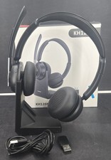 KH120M Wireless Bluetooth Headset USB Dongle Charging Base Double Ear-Pad Black