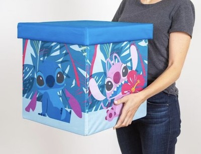 Disney Stitch And Angel - Single Toy Storage Bin - 15 x 15 x 15 Inch - Brand New