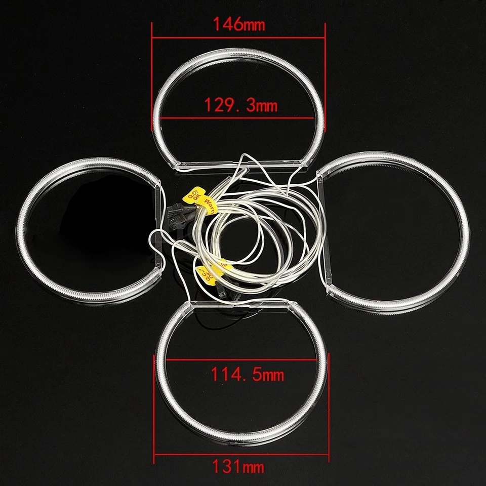 4Stk LED Angel Eyes Standlicht Ringe CCFL Scheinwerfer für BMW E46 Sedan Coupe - Bild 4 von 4