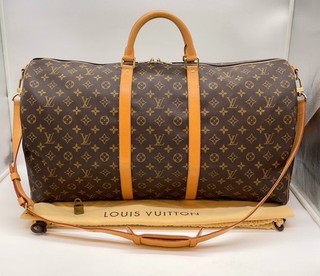 Auth Louis Vuitton Monogram Keepall Bandouliere 60 M41412 Travel Bag NS051810