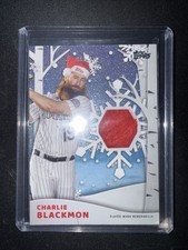 2021 Topps Holiday Red Relics Charlie Blackmon 7/10 Silver Santa Hat Card Mint!