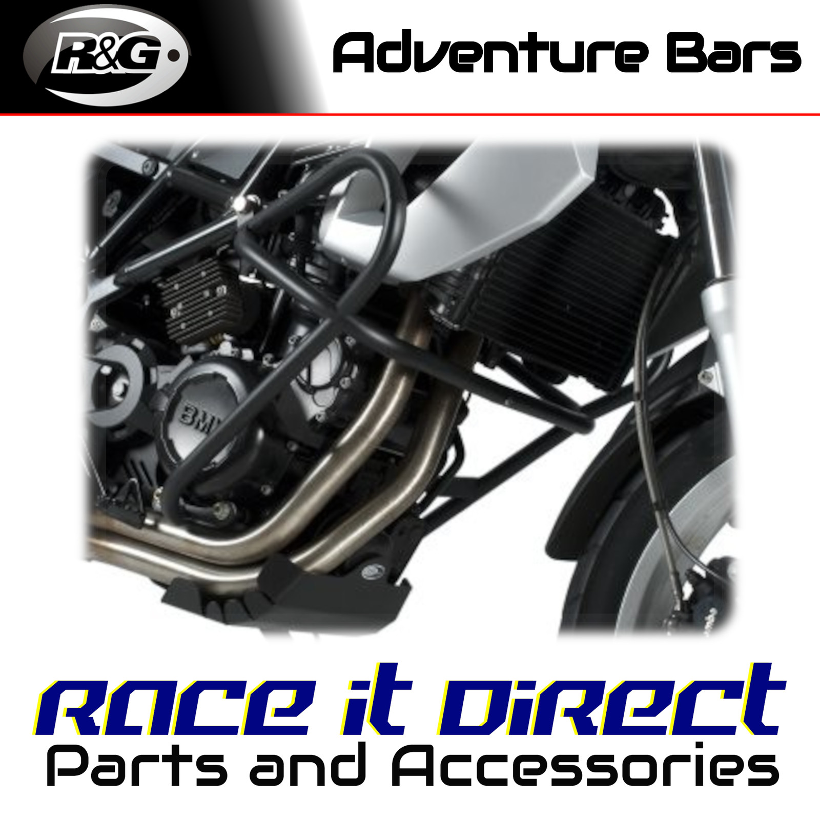 Adventure Bars for BMW F800 GS 2008-2018 Black R&G