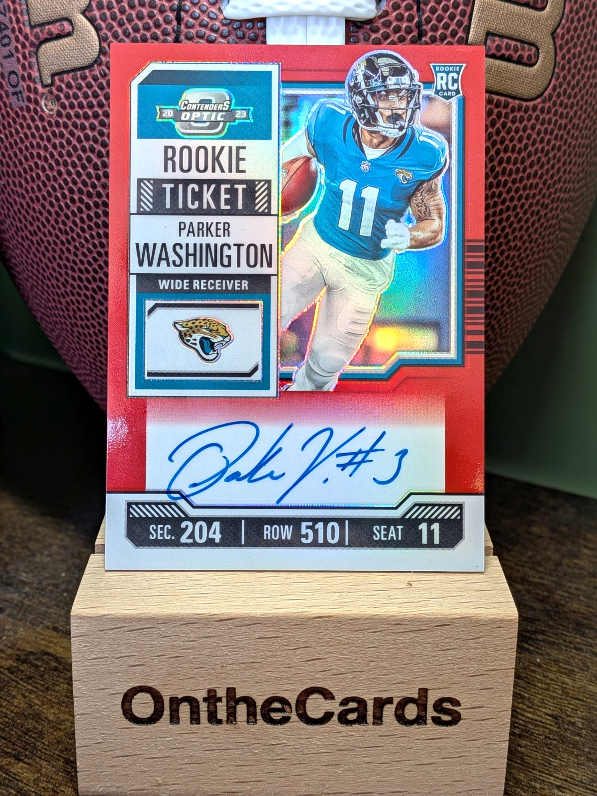 Parker Washington Panini Contenders Optic #127 Autograph Red