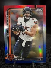 2025 Topps Chrome Football #51 Cole Kmet Chicago Bears Red White Blue Refractor