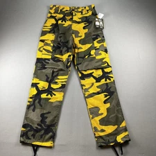 Rothco BDU Pants Mens Small Yellow Green Camo Tactical Cargo Military Uniform
