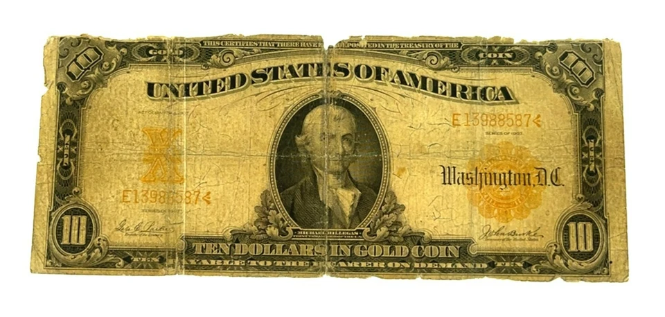 Series of 1907 $10 U.S. Gold Certificate Good+ Condition FR #1172 - Image 2 of 4