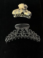 Vintage Ornate Hair Claw Clips Updo Styling Accessories Lot of 2