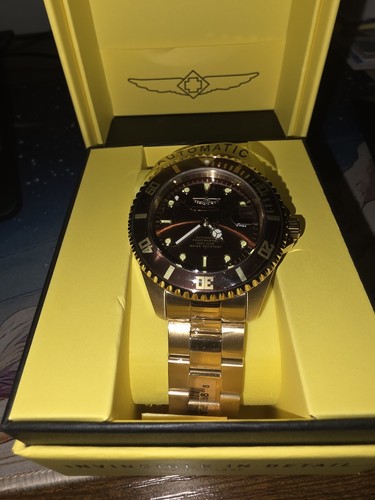 Invicta Pro Diver Automatic Men’s Gold Stainless Bracelet Brown Dial Date