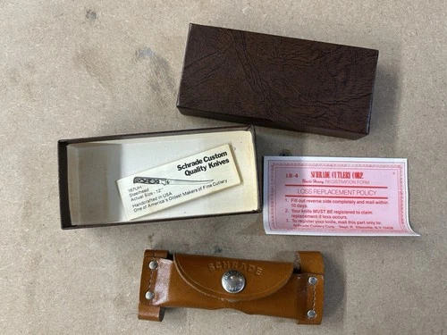 Scarce 80’s Schrade LB4 Original Sheath & Box Only Very Rare LB-4 Never Used