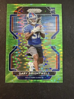 2021 Panini Prizm #40 Gary Brightwell Neon Green Pulsar RC Giants