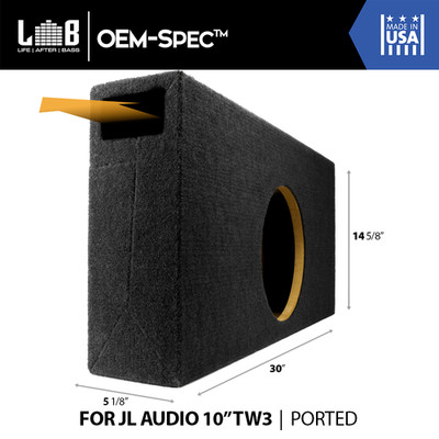 0.60 ft³ @ 32Hz Ported Enclosure Box for JL Audio 10'' TW3 (10TW3) Car Subwoofer