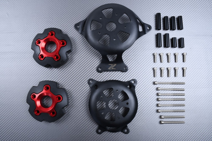 Sabot de protection moteur Kawasaki Z800 rouge en aluminium anti-choc