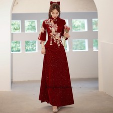 Lady Cheongsam Toast Dress Bride Chinese Wedding Dress Female Show Wo Dress
