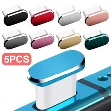 1/5Pcs Type C Charging Port Dust Plug Metal Stopper Protector Anti-Dust Cover