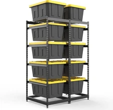 27 Gallon Tote Storage Rack, Heavy-Duty Storage Bin Rack Organizer, 5-Tier Stand