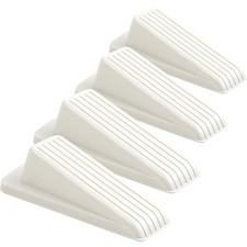 4 Pack Door Stoppers for Bottom of Door, White 4.8x2.2x1.3in Door Stops, Rubber