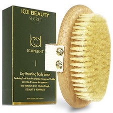 ICANdOIT Dry Brushing Body Brush-Boar Bristles Dry Skin Brush,Exfoliating Mas...