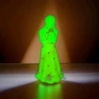 Fenton Burmese Uranium Glass Little Sister Figurine Teddy Bear GLOWS in UV light