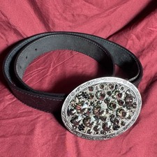 Harley-Davidson Rare Women&rsquo;s Crystal Belt Buckle With Size Small Belt